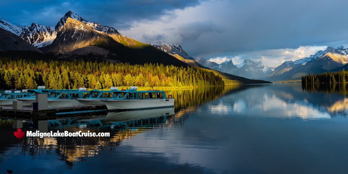 Maligne Lake Boat Cruise July 2024 Evening Photos