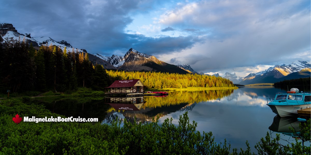 Maligne Lake Boat Cruise July 2024 Evening Photos