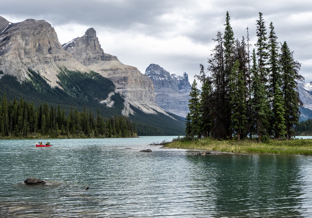Canoe Paddling in front of Hall of Gods
